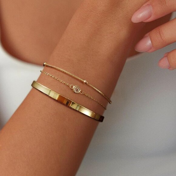 🆕 Yatumery Chain of Various Types Bracelet Women Gold Waterproof Jewelry Gift - Picture 3 of 7